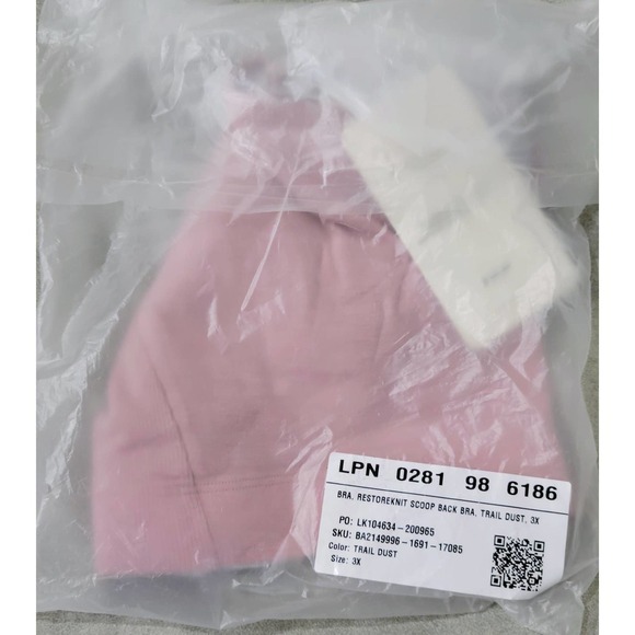 Fabletics RestoreKnit Scoop Back Bralette Trail Dust 3X - Picture 6 of 9